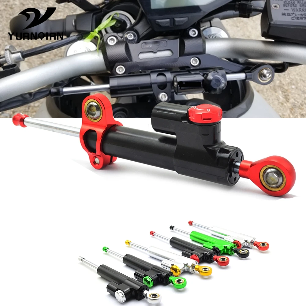 

Universal Motorcycle Aluminum Adjustable Steering Damper Stabilizer For Suzuki M109R C90T M50 M95 Burgman 650 400 200 V-Strom