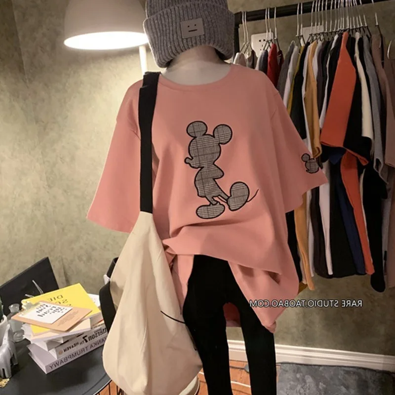 Новинка лета 2020 женская футболка с Микки Маусом женские свободные белые рубашки