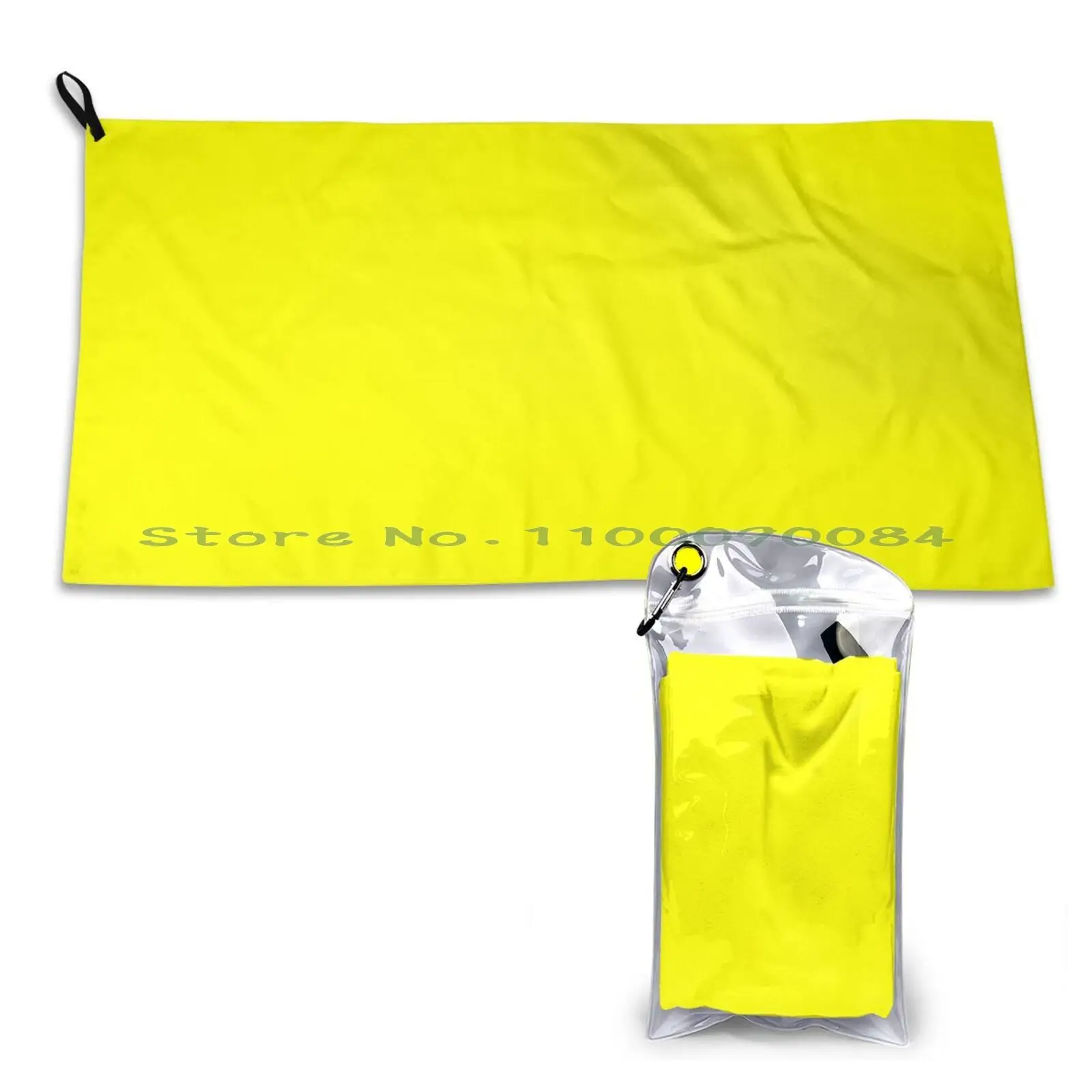 Однотонное желтое электрическое полотенце неоново-желтое быстросохнущее