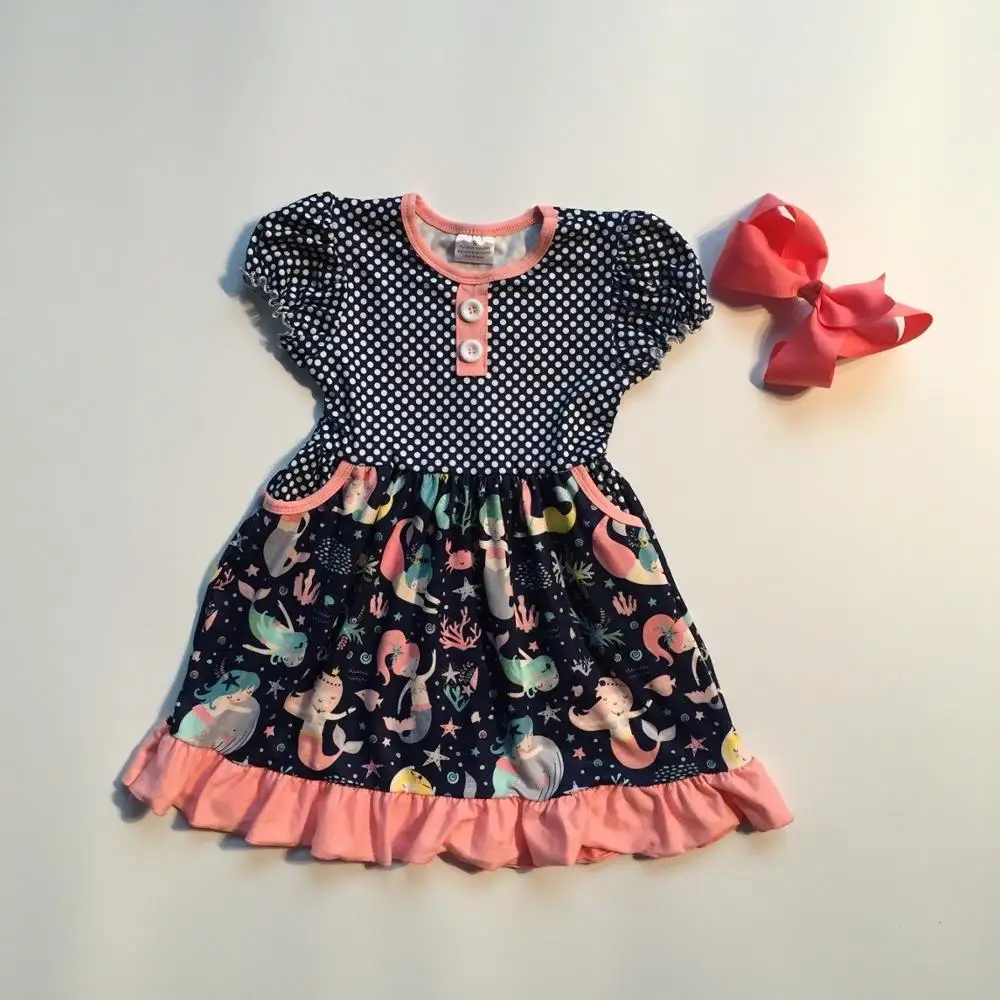 Новинка весенне летнее платье из молочного шелка для маленьких девочек