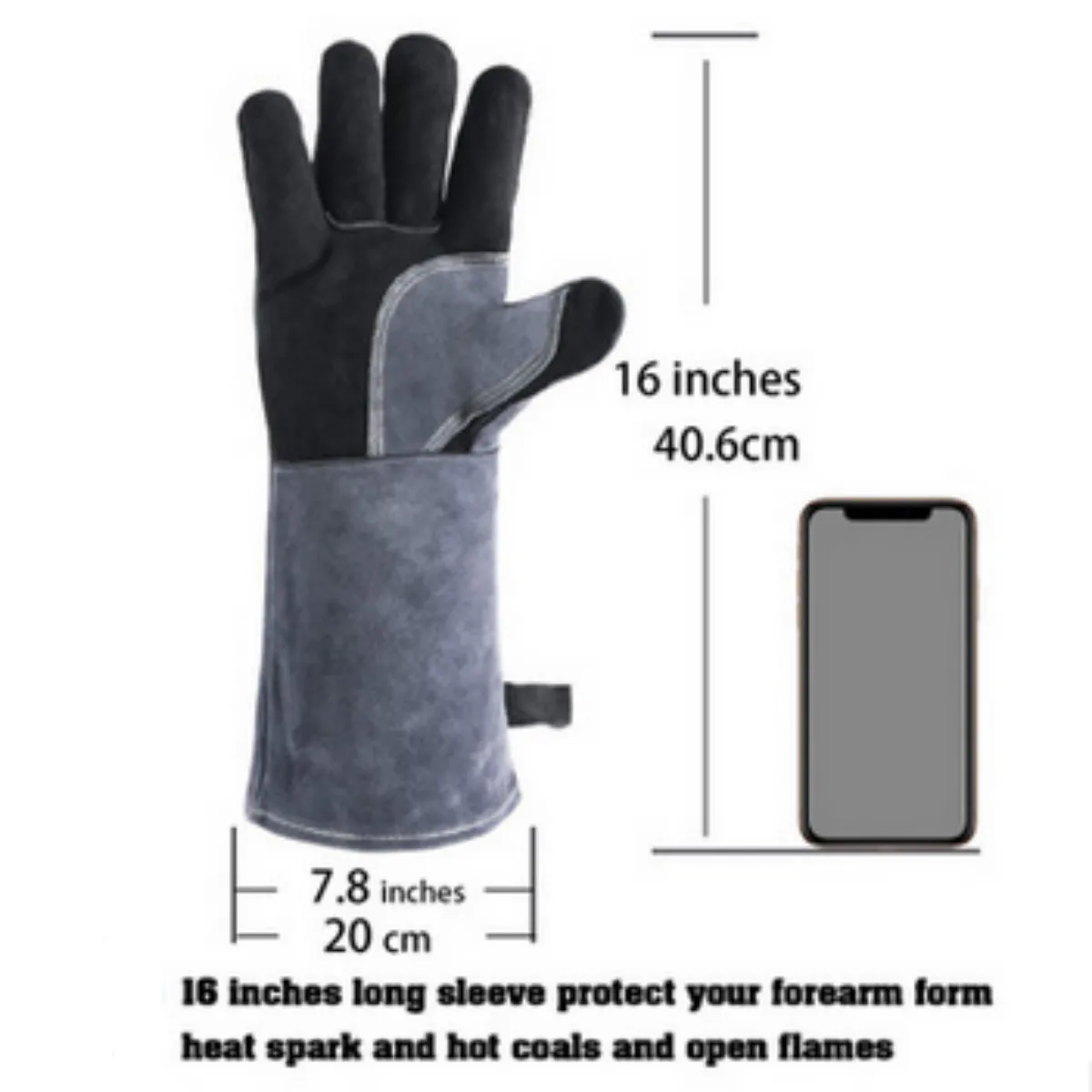 

Winter motorcycle riding Heavy Duty Welding Gloves BBQ Kitchen Stove Heat Resistant Gloves Protection Heat&Fire Resistant