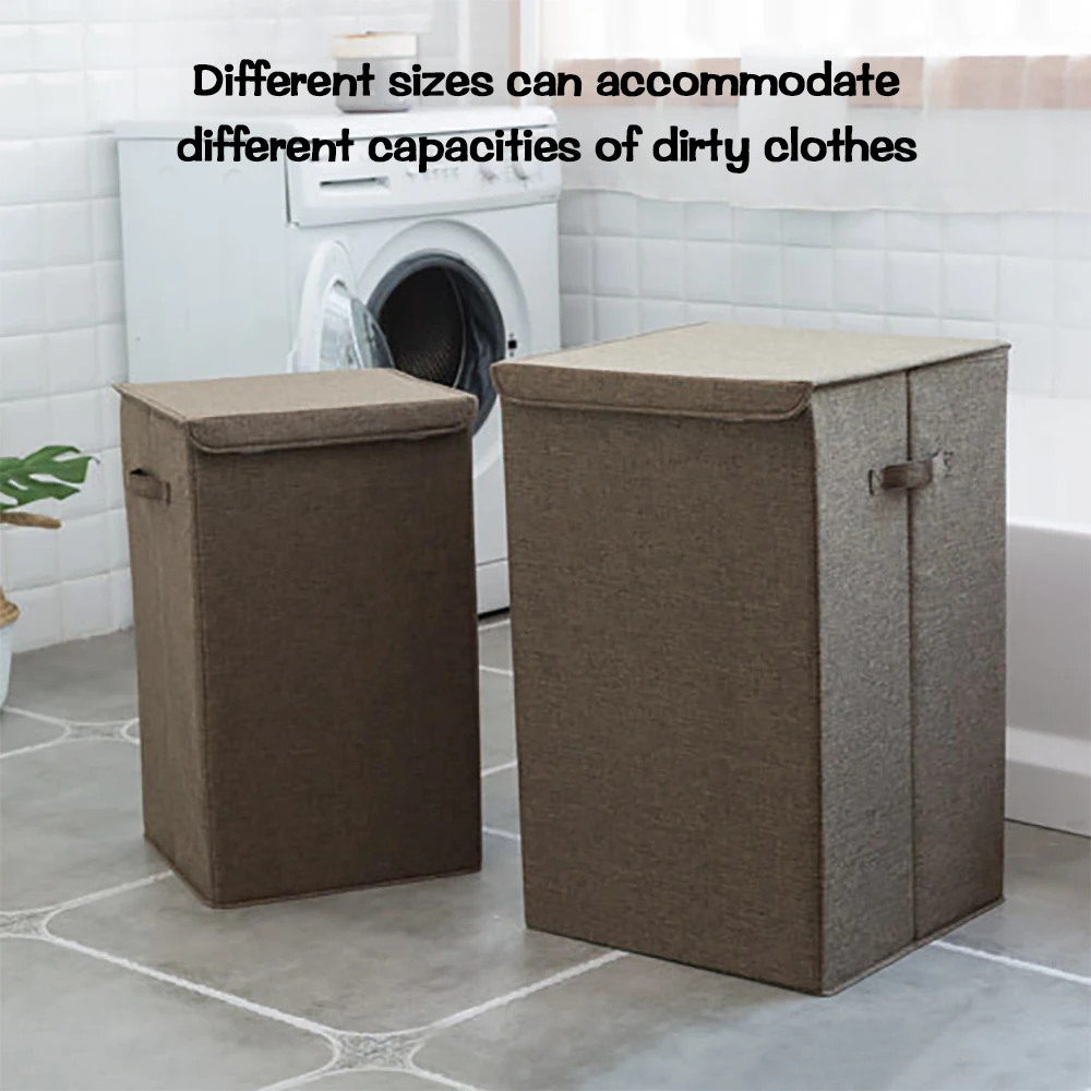 

Covered Cotton And Linen Folding Laundry Basket Waterproof Storage Dirty Clothes Bucket Foldable Waterproof Laundry Basket
