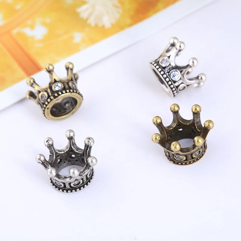 Винтажные медные бусины в форме короны для изготовления ювелирных изделий