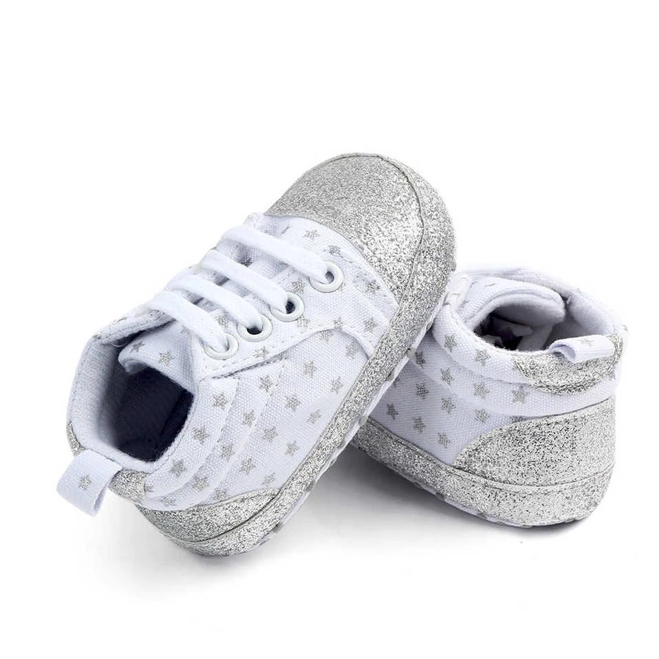 Обувь для новорожденных мальчиков Кроссовки с блестящими звездами Повседневная