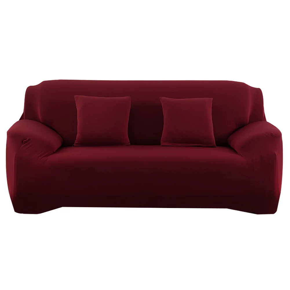 Wine Red Meijuner чехол для дивана сплошной цвет эластичный универсальный чехол все включено противоскользящие Чехлы для дивана полотенце для столовой Y402 - Цвет: Wine Red