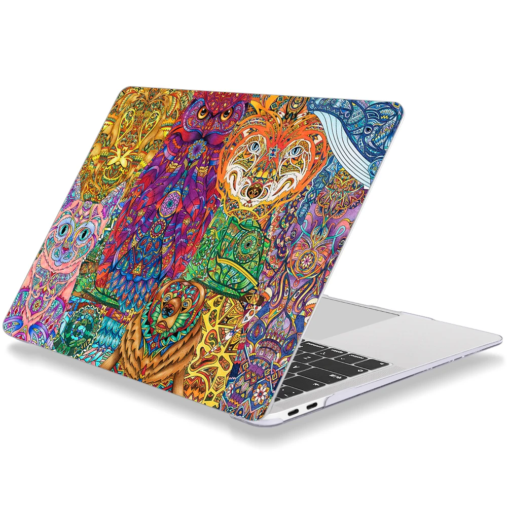 Чехол для ноутбука с изображением животных Совы кошки льва обезьяны Apple MacBook retina