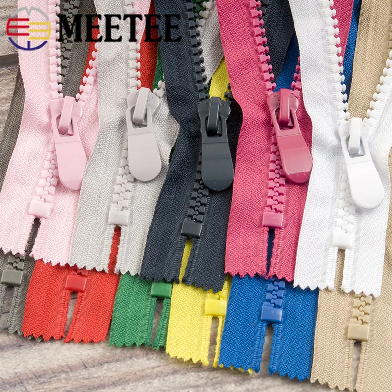 Meetee 2шт 20 см 8 # смоляные застежки молнии закрытый хвост один слайдер для пальто