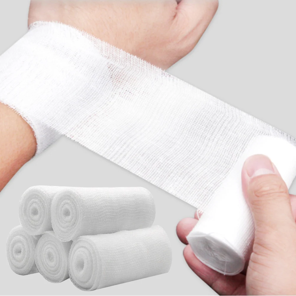 

10pcs/pack Bandage Roll Nursing Wound Dressing First Aid Health Care Medical Gauze Absorbent Cotton Tear Resistant Disposable