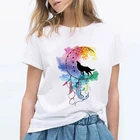 Футболка женская Базовая в стиле Харадзюку, смешная стильная рубашка с рисунком, белая Креативная одежда, 2021
