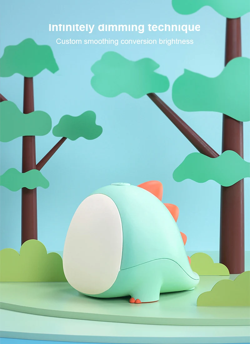 

Silicone Night Light Cartoon Dinosaur Kids Toys Animal Light LED Table Lamp USB Baby Bedside Light Nursery Christmas Gift