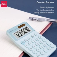 deli calculator desktop electronic calculator 8 digital dual power calculation tool with anti slip soft mat for office student