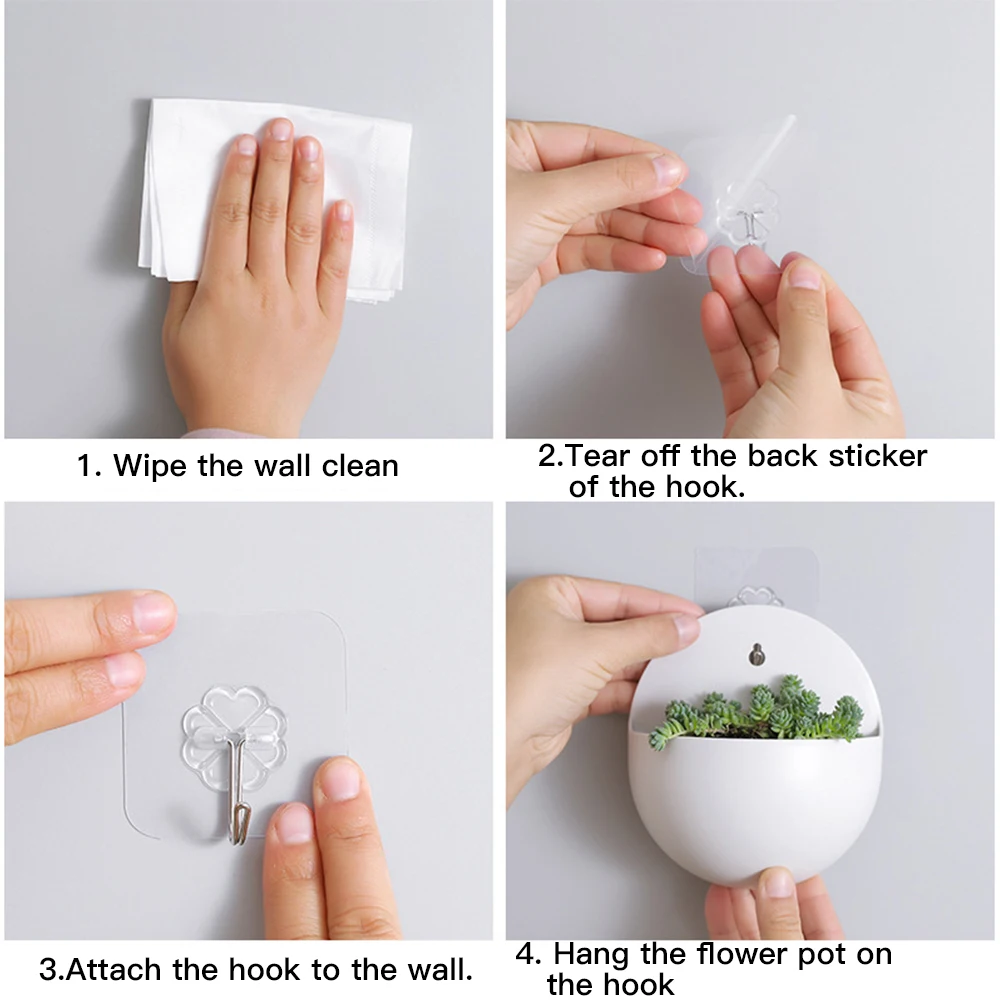 

Creative Wall-mounted Vase Hanging Green Plant Hydroponic Flower Pot Plastic Flower Vase Home Office Garden Decoration Wall Vase