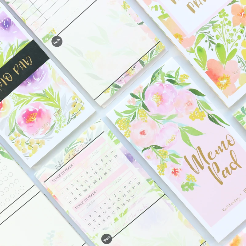 Domikee милый кавайный цветочный планировщик блокнот канцелярские принадлежности: