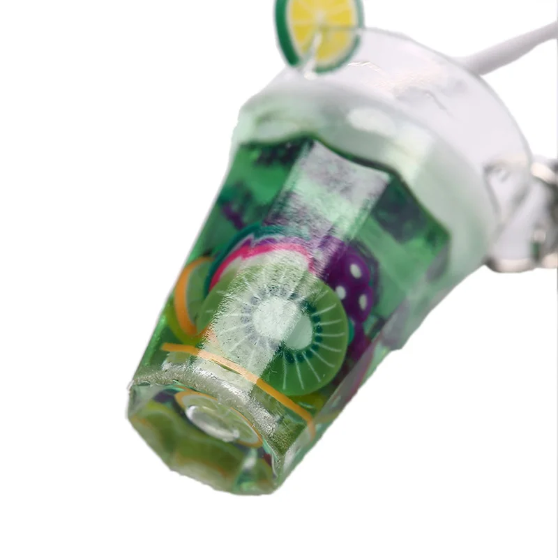 Милые фрукты молоко чай напиток подвеска-бутылка смола модные серьги