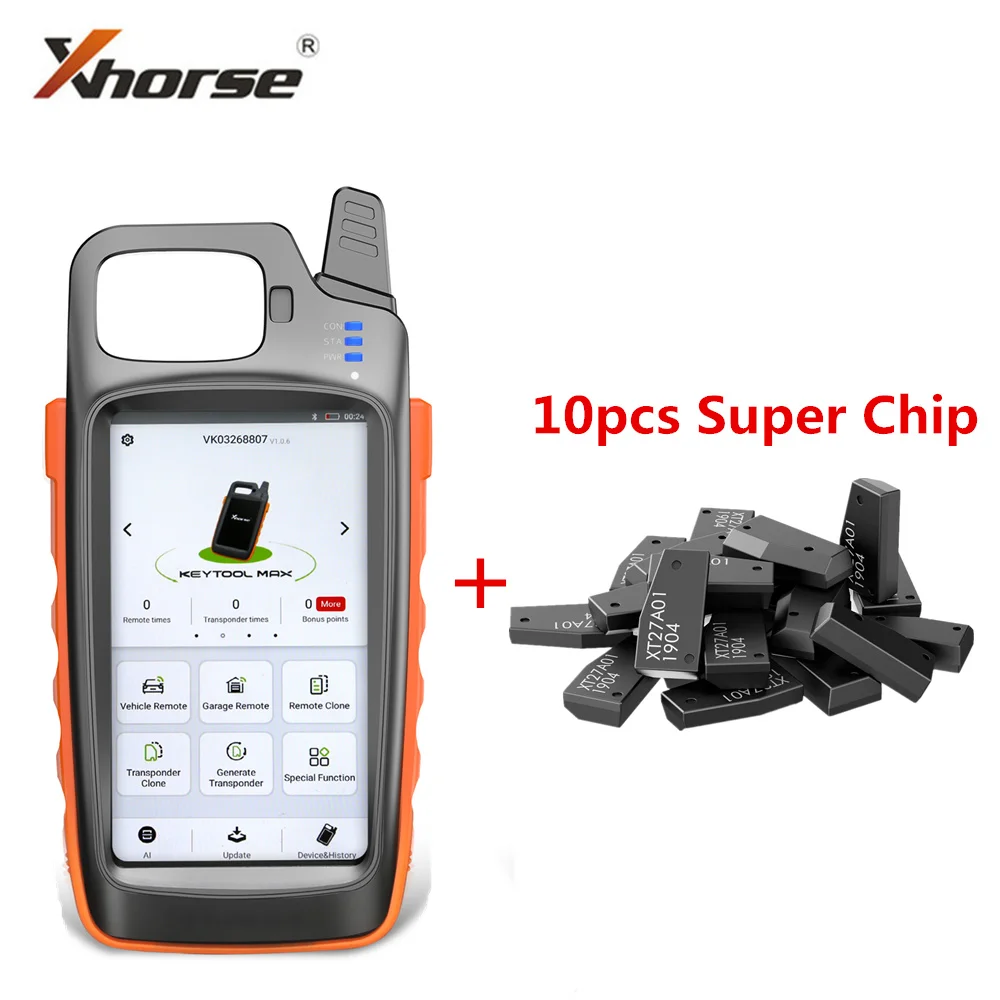 

XHORSE VVDI KEY TOOL MAX Remote and Chip Generator with 10pcs Super Chip