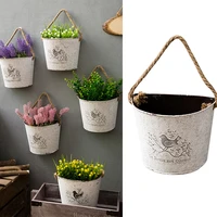 succulent green radish pot semi circular wall mounted tin flower pot hanging thick waterproof smudged old flower container