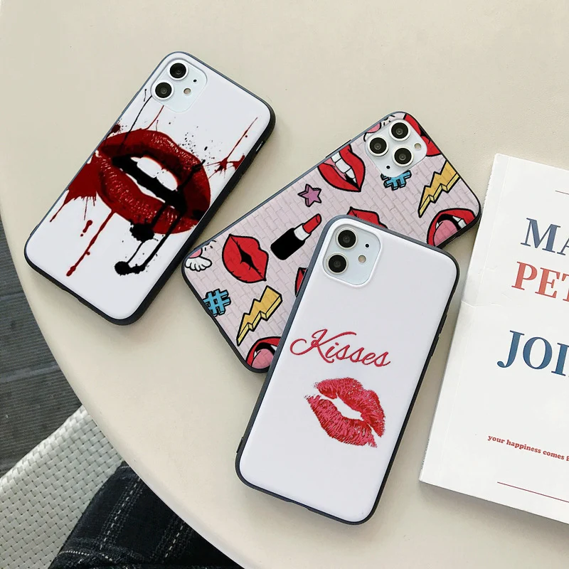 

Sexy Girl Kylie Jenner Lips Kiss phone case For iphone XR 6 6plus 5S SE 2020 XS X 7plus XSmax 11promax 7 8 plus 11pro Black case