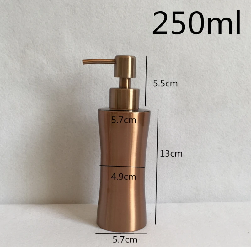 

304 stainless steel Kitchen Soap Dispensers body wash shower bottle rose gold soap dispenser 400ml