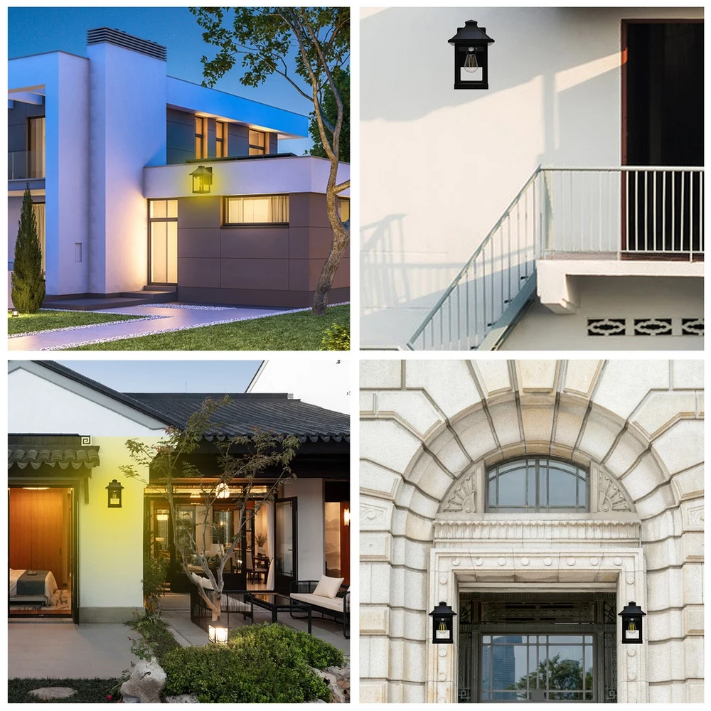 

European Style Outdoor Solar Wall Light Waterproof Retro Garden Corridor Landscape Lights Solar Powered Street Balcony Lighting