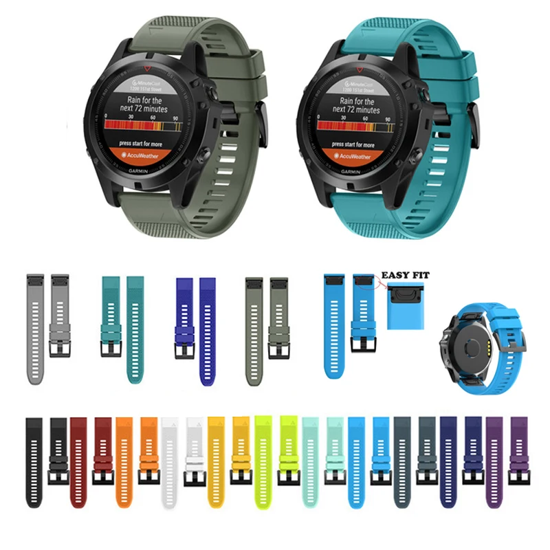 Силиконовый ремешок для смарт часов Garmin fenix 5X Plus 6X Pro 3 HR Sapphire Solar|Смарт-аксессуары| |