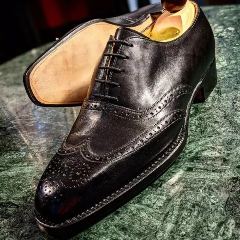 

Popular Men Brock Oxford Derby Shoes PU Leather أحذية أكسفورد ديربي بولوك оксфордские сапоги Chaussures Pour Hommes 8KH549