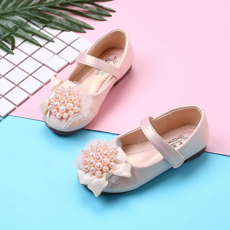 Детская обувь 2019 детская кожаная для маленьких девочек Обувь с Стразы бусины на
