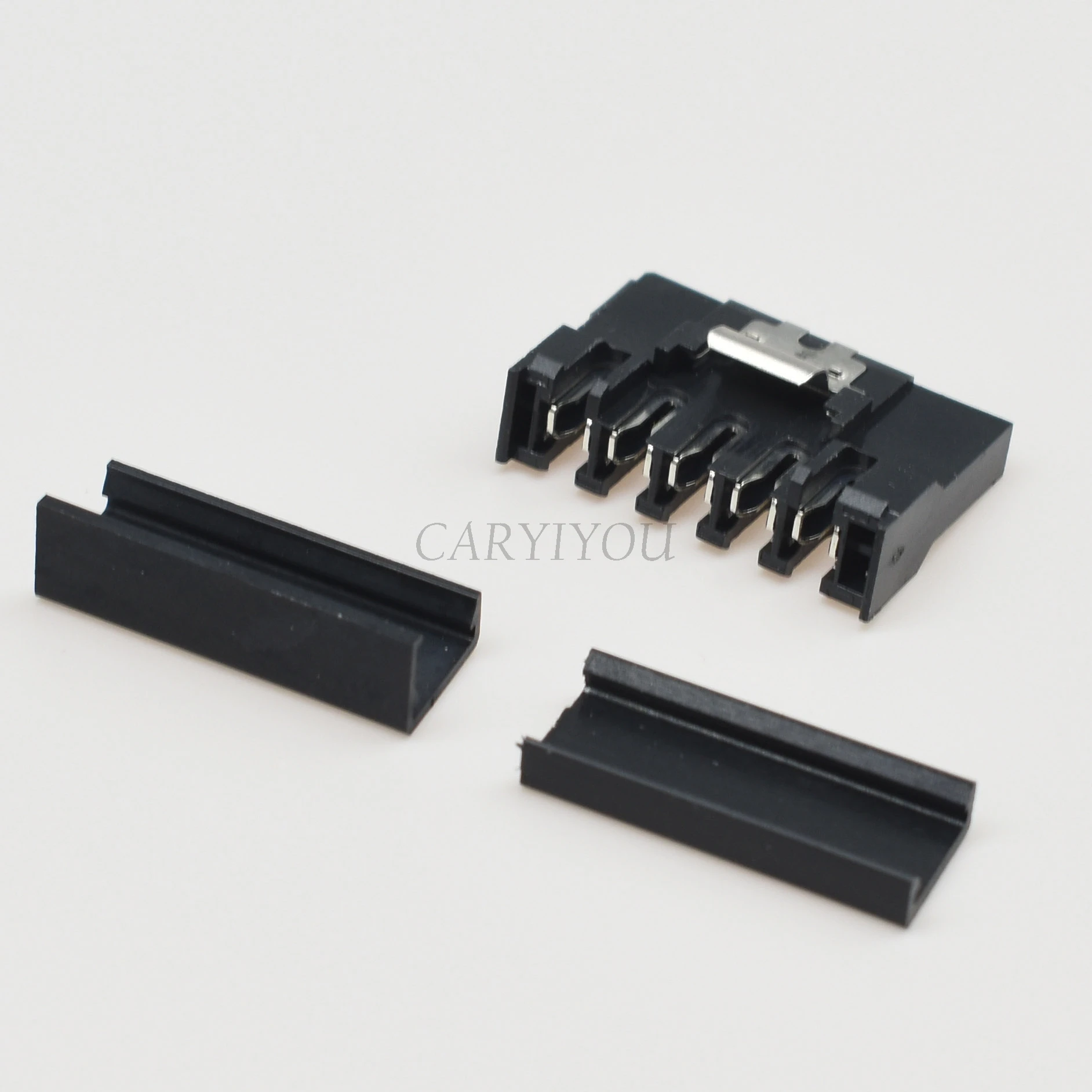 Черный разъем питания SATA 15 контактов с металлическим замком 90 градусов и 180 5