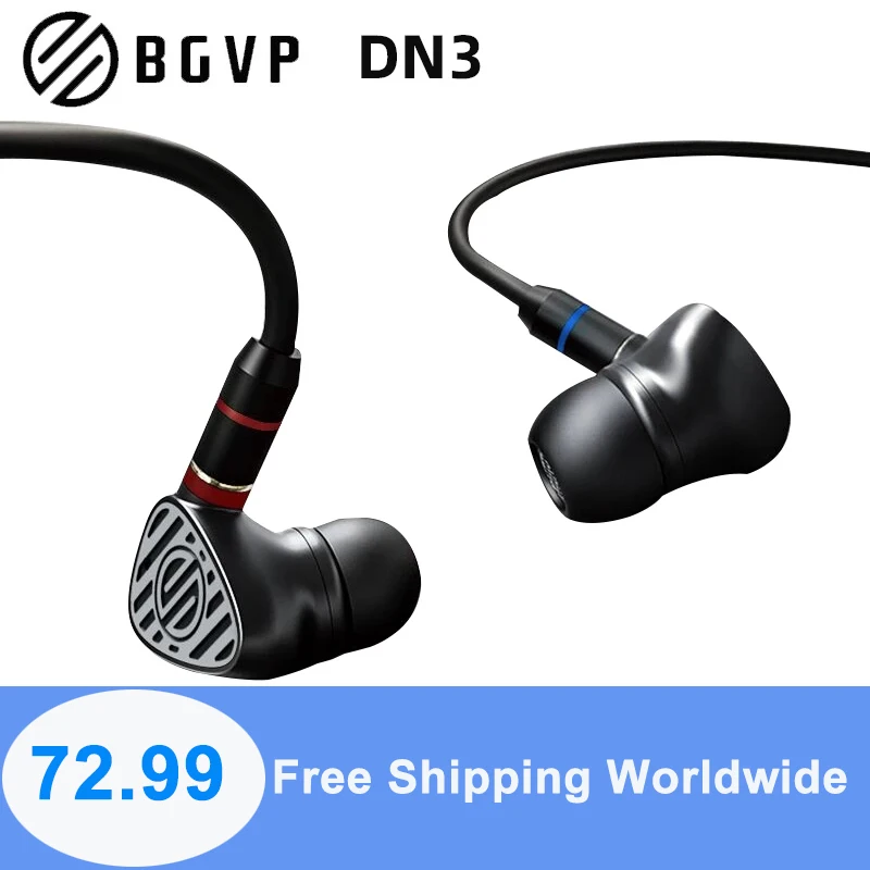 

BGVP DN3 Earphones Hybrid Drivers In-Ear Monitors with MMCX Cable