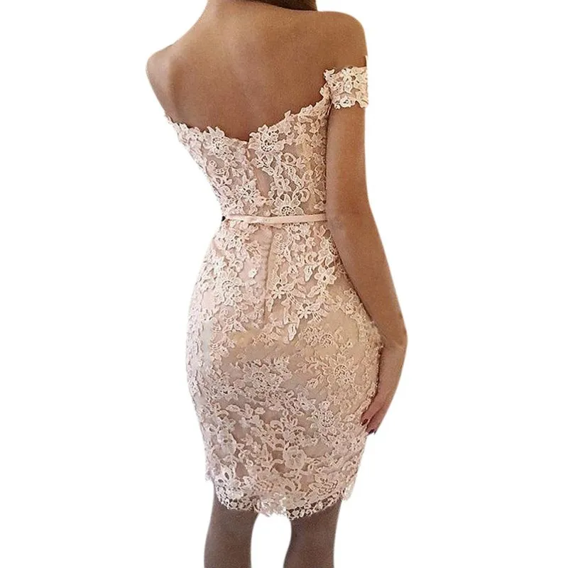 Sexy women dress solid color lace off-shoulder word collar long-sleeved Slim bag sexy deep v elegant hip New | Женская одежда