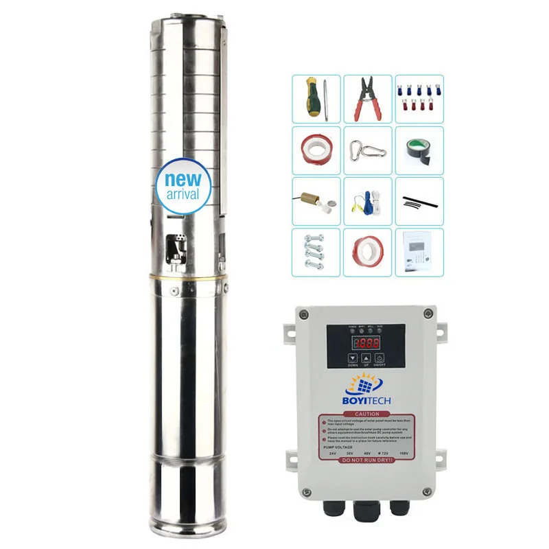 Dc 72v Submersible Borehole Screw Agriculture Irrigation Solar Water Pump Kit