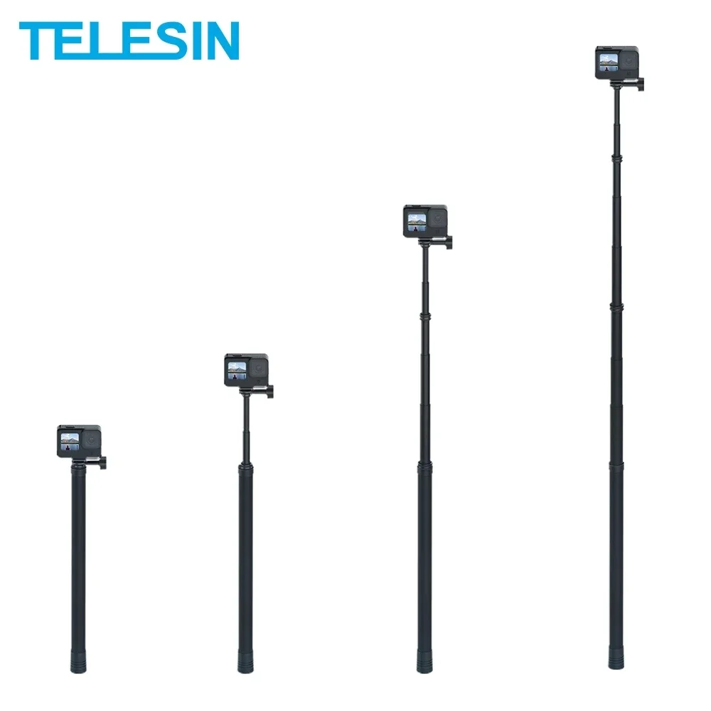 

TELESIN 3M/2.7M Carbon Fiber Selfie Stick Monopod Adjustable Length For GoPro 10 9 8 7 Osmo Insta360 Action camera Accessoies