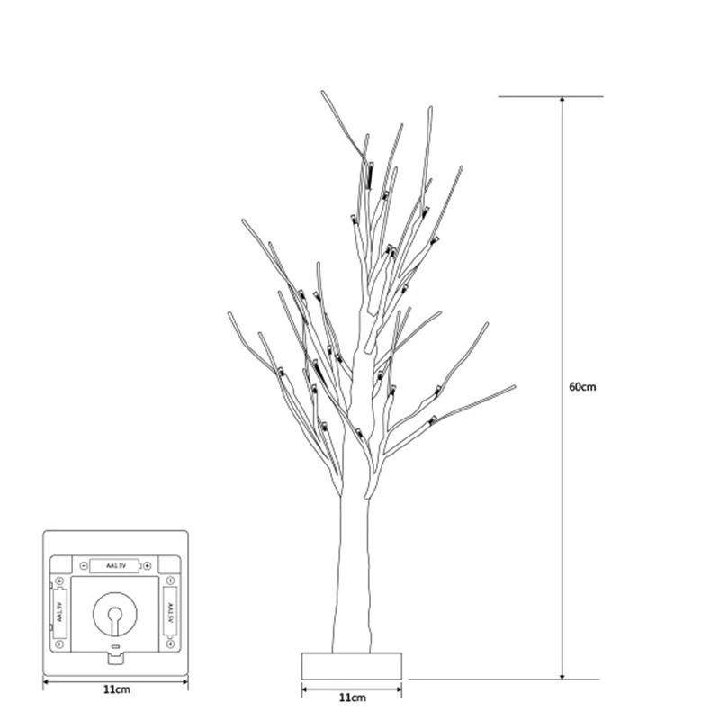 

White Birch Tree Lights 24 Inches Suitable for Family Wedding Holiday Birthday Party Decoration Indoor Use