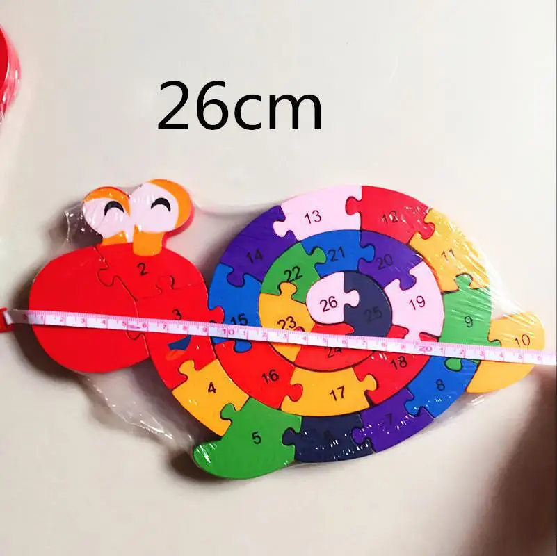 

Baby Kids Preschool Wooden Montessori Toys Alphabet Number Building Jigsaw Puzzle Snails Digital Puzzle Game Educational Toys