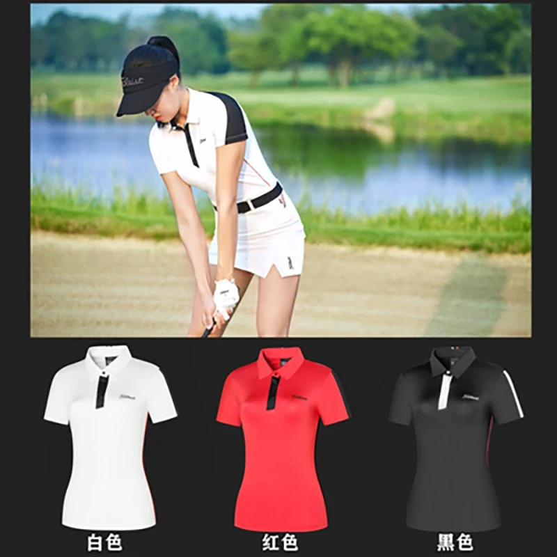 

Women 2021 New golf short sleeve women's quick dry and breathable polo shirt slim top in spring and summer
