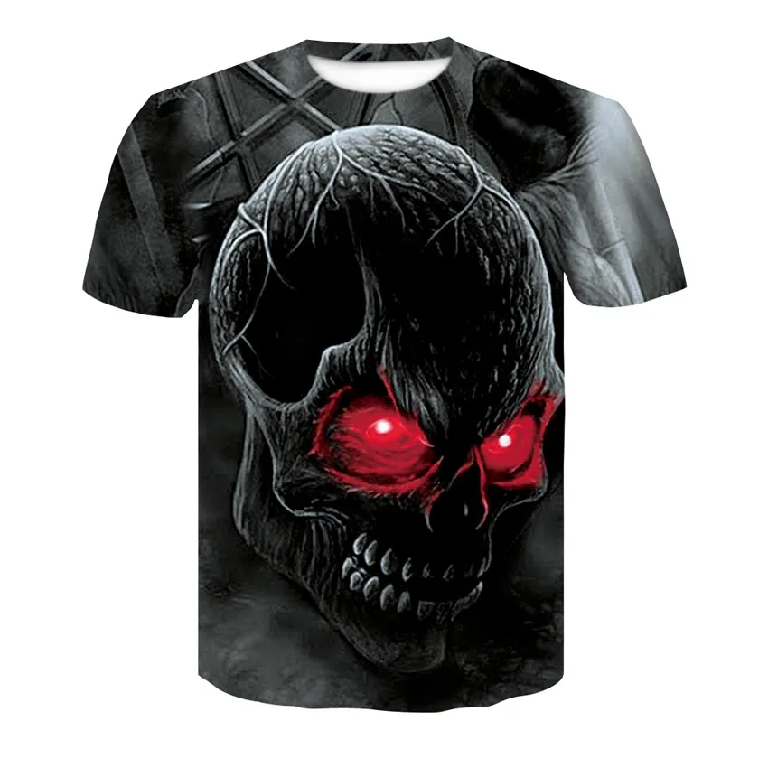 

2021 summer fashion new 3D skull t-shirt for men and women