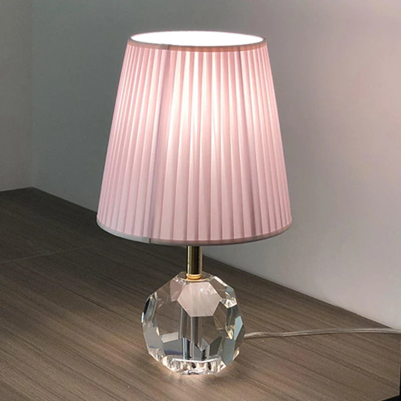 

Free Shipping Pink Fresh Romantic Crystal Lamp for Bedroom Living Room Bedside Lamp Luxury Girl Ins Cure Series Small Night Lamp