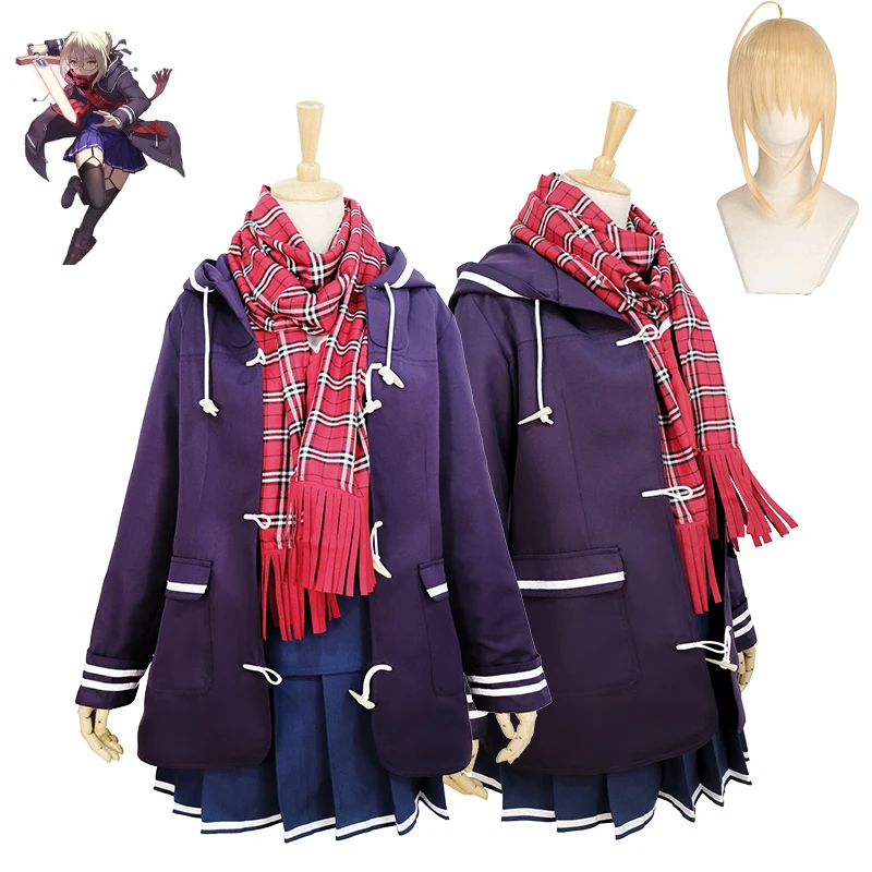 

FGO Fate Grand Order Saber Mysterious Heroine X Alter Sailor Suit Dress Coat Jacket Uniform Outfit Anime Cosplay Costumes wig