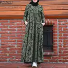 Мусульманский Дубай Abaya Турция хиджаб платье богемный халат Женское платье ZANZEA женское винтажное длинное платье с принтом весенний сарафан кафтан