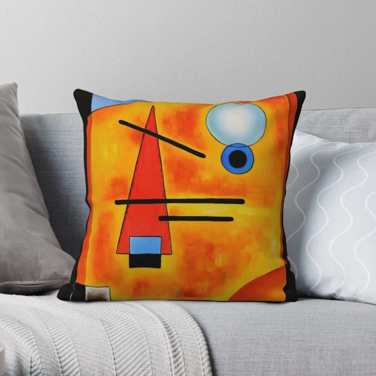 

Kandinsky Square Pillowcase Polyester Linen Velvet Printed Zip Decor Car Cushion Cover
