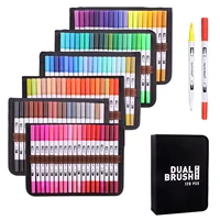 12 120 colours dual brush pens art markers artist fine brush tip colouring pens marker pens