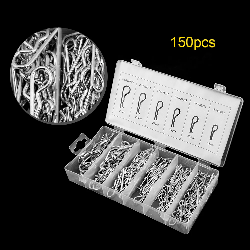 150pcs Stainless Steel R Cotter Pin Assortment Hitch Clips Fastener Set | Обустройство дома