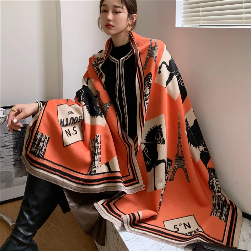 

Luxury Brand Women Winter Cashmere Scarf Warm Pashmina Shawls And Wraps Female Bufanda Lady Stoes Poncho Thick Blanket