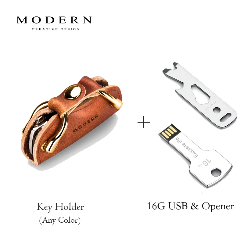 Holder 16G opener Современный бренд, новинка, натуральная кожа, умный органайзер для ключей, брелок для ключей, кошелек, креативный, для путешествий, для мужчин и женщин, подарок - Цвет: Holder 16G opener