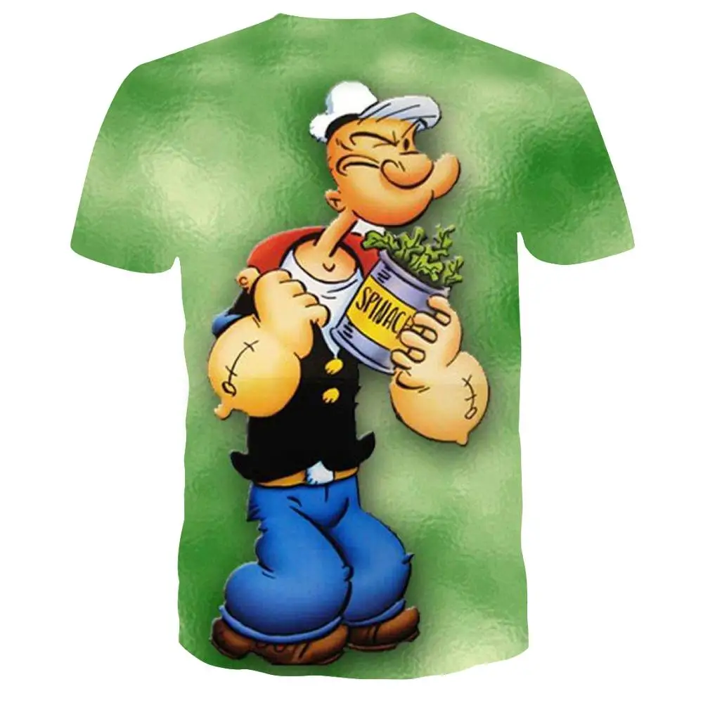 2019 Модные мужские топы футболки новейшие модные с принтом Popeye повседневные