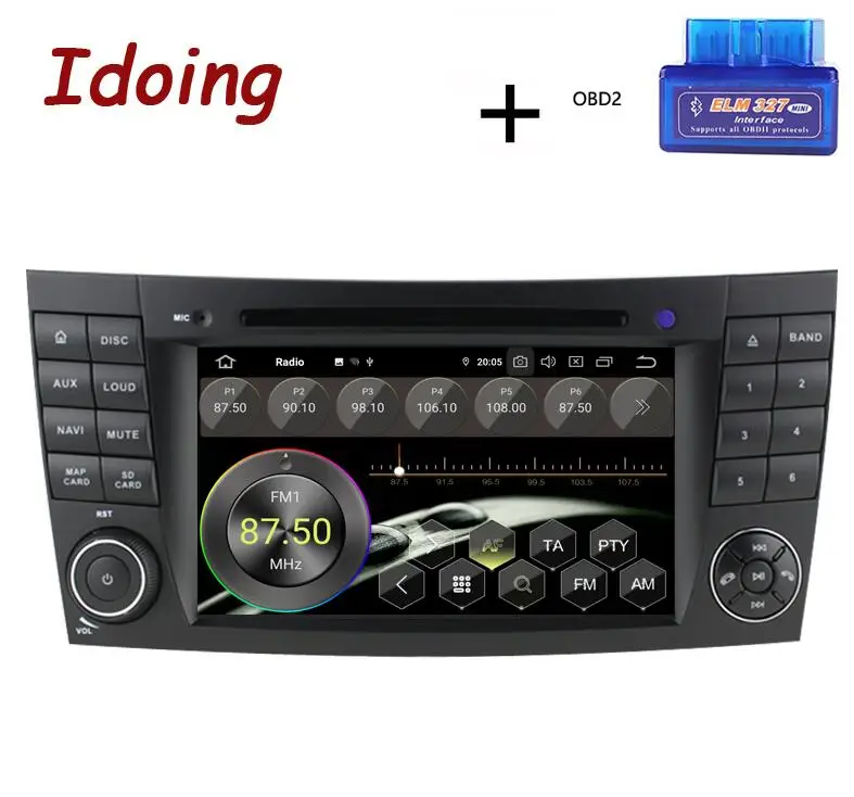 Standard with OBD Idoing " 4G+ 64G 8Core 2 din Andriod 9,0 автомобильный Радио gps DVD мультимедийный плеер для Mercedes-BenzE класс W211 ips экран навигации - Цвет: Standard with OBD