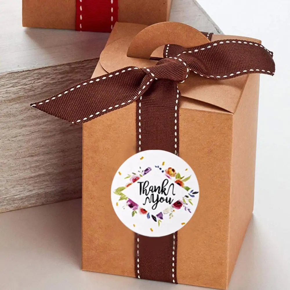 

500pcs Candy Bags Box Sticker Gift Bag Sealing Sticker Thank You Love Wedding Birthday Cookie Bag Kraft Paper Sticker