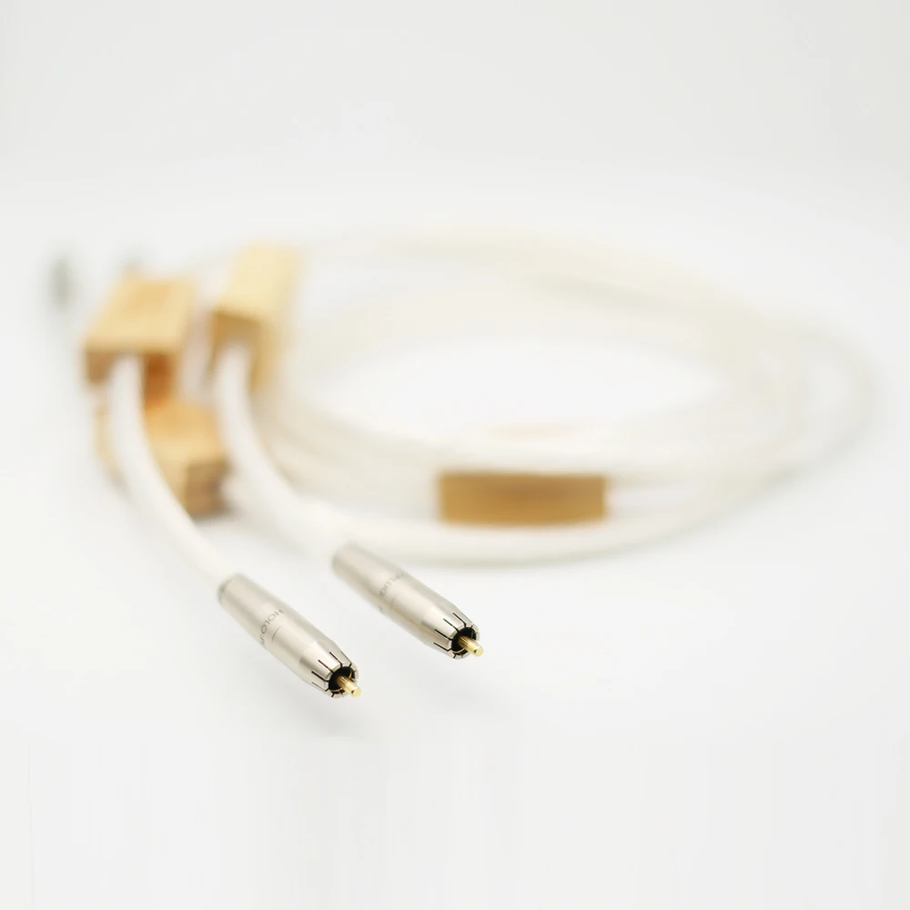 1 пара серебристых Reference соединительных RCA кабелей аудиокабель для усилителя