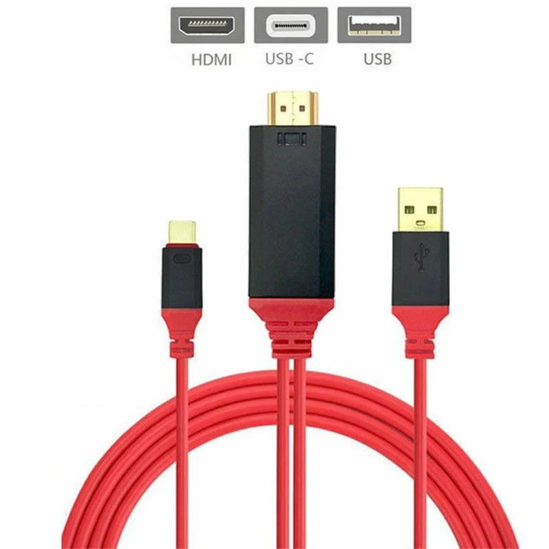 USB 3 1 Тип C к HDMI совместимый 2 м кабель адаптер конвертер Ультра HD 1080P 4k зарядка HDTV