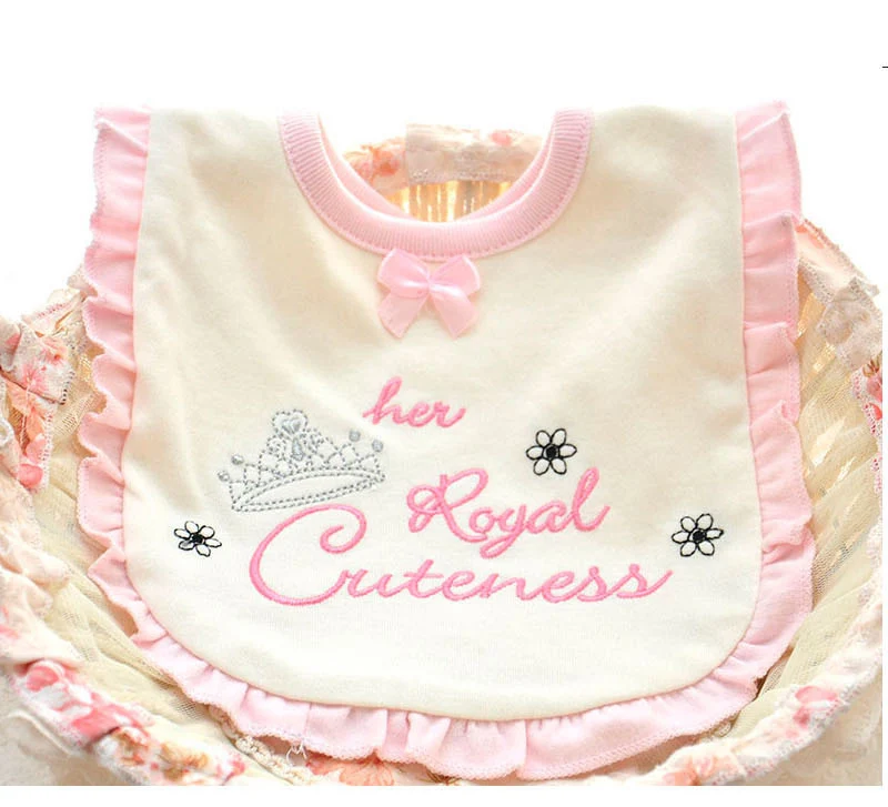 

5 pieces/pack baby girl bibs soft princess pink style baby cotton bandana bibs