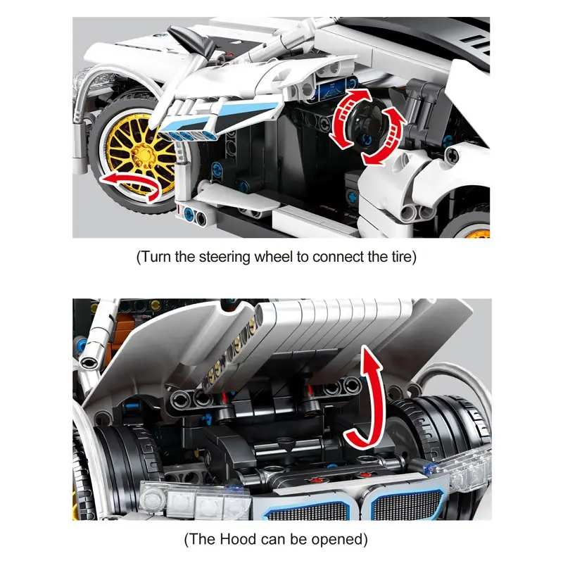 Суперскоростная спортивная гоночная модель автомобиля I8 в масштабе 1:14 белая